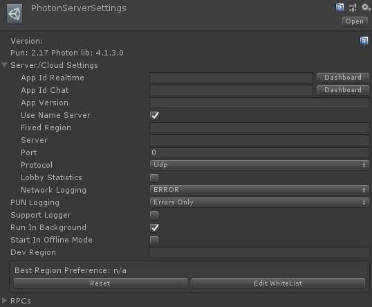 PhotonServerSettings